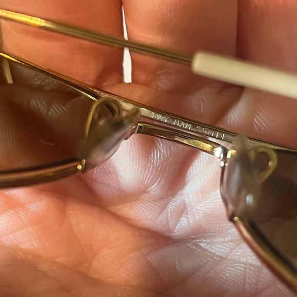 Ray-ban RB3025 55mm Large Metal Aviator Glasses Brown Gold White with Case - Picture 11 of 13